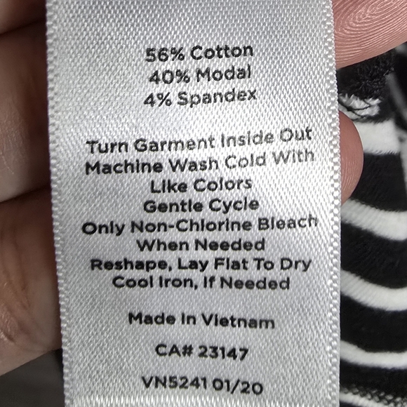 T By Talbots Open Front Cardigan Black And White Striped Womans Size Large - Picture 5 of 5